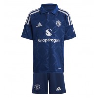 Camiseta Manchester United Alejandro Garnacho #17 Visitante Equipación para niños 2024-25 manga corta (+ pantalones cortos)